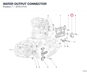 WATER OUTPUT CONNECTOR 81411171A diagram position