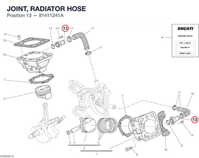 JOINT, RADIATOR HOSE 81411241A diagram position