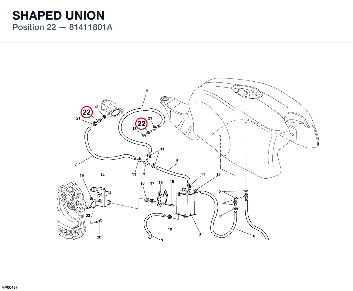 SHAPED UNION 81411801A diagram position