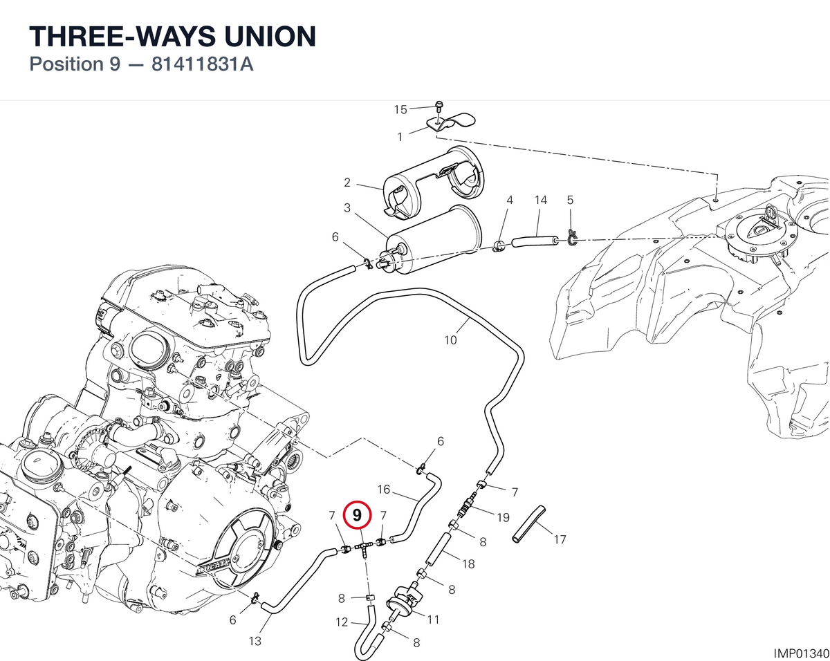 THREE-WAYS UNION 81411831A diagram position