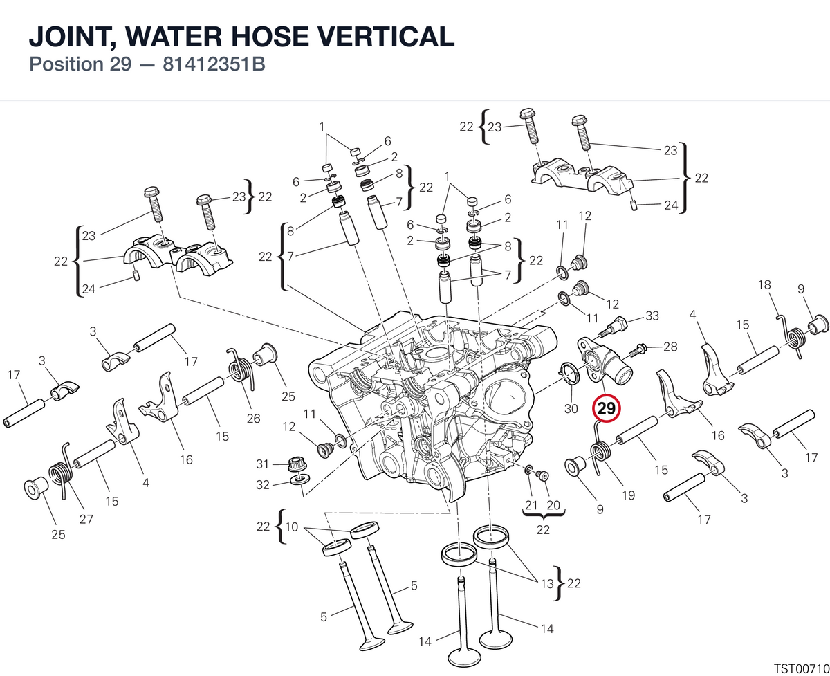 JOINT, WATER HOSE VERTICAL 81412351B diagram position