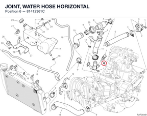 JOINT, WATER HOSE HORIZONTAL 81412361C diagram position