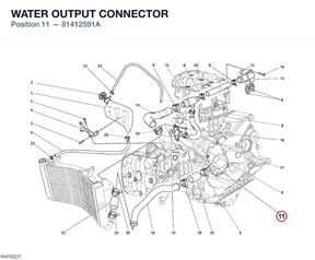 WATER OUTPUT CONNECTOR 81412591A diagram position