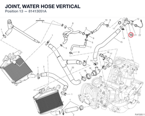 JOINT, WATER HOSE VERTICAL 81413051A diagram position