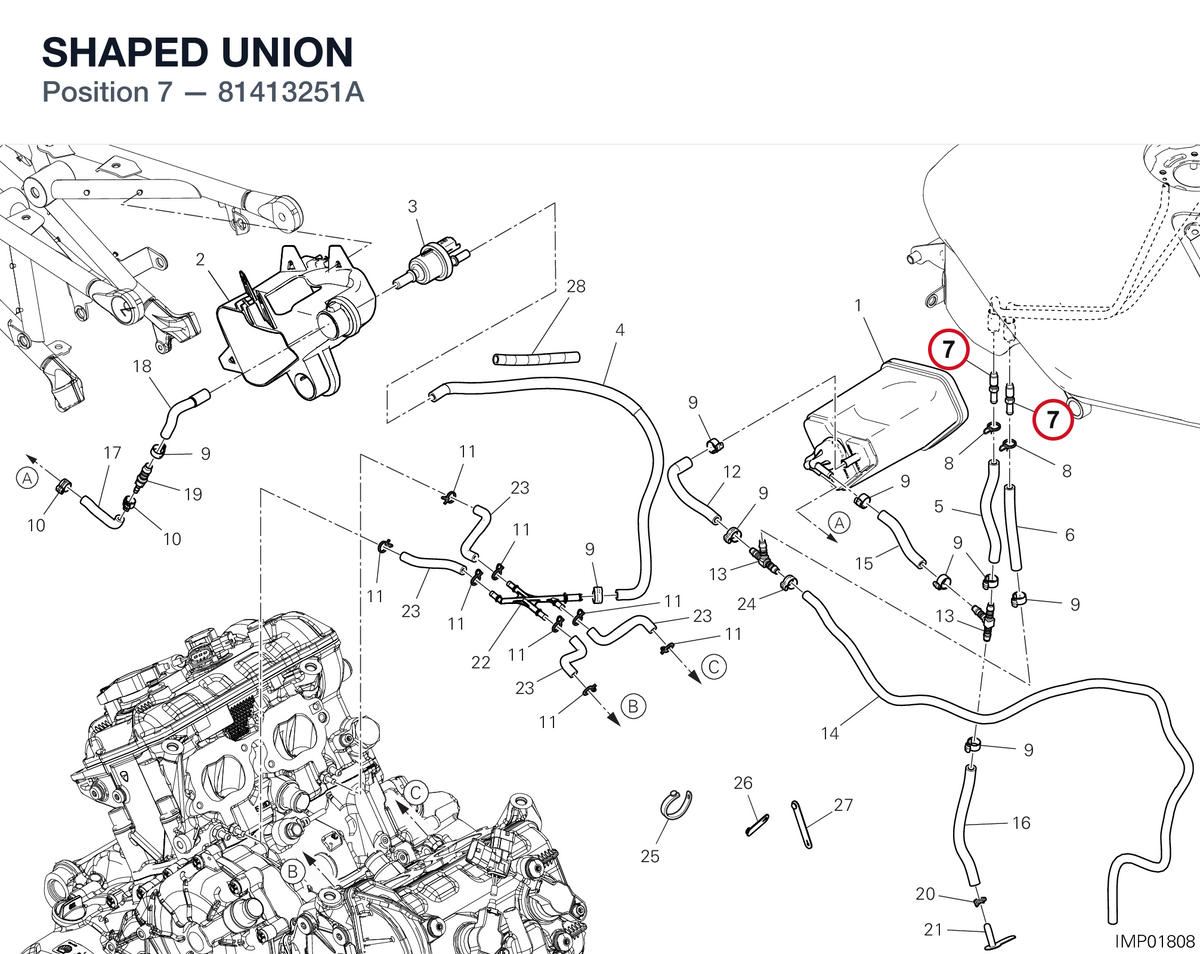SHAPED UNION 81413251A diagram position
