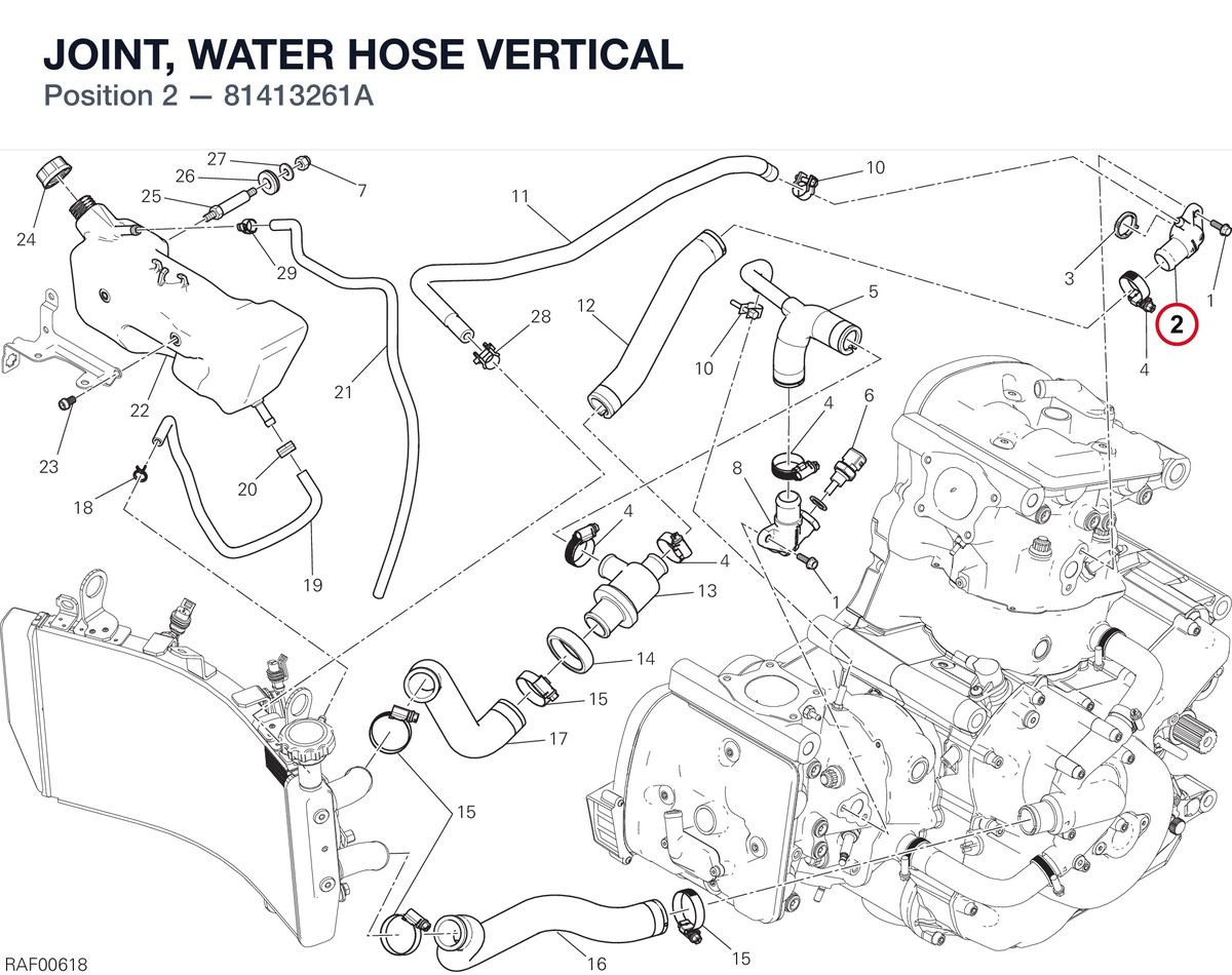 JOINT, WATER HOSE VERTICAL 81413261A diagram position