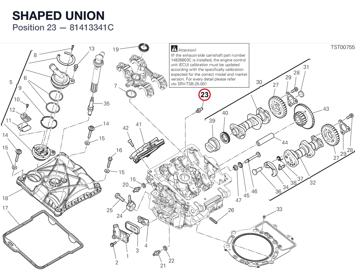 SHAPED UNION 81413341C diagram position