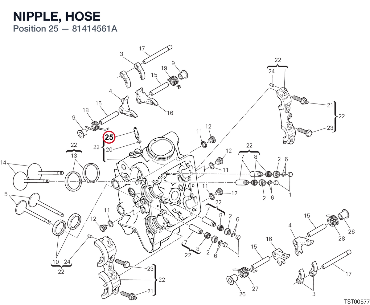 NIPPLE, HOSE 81414561A diagram position