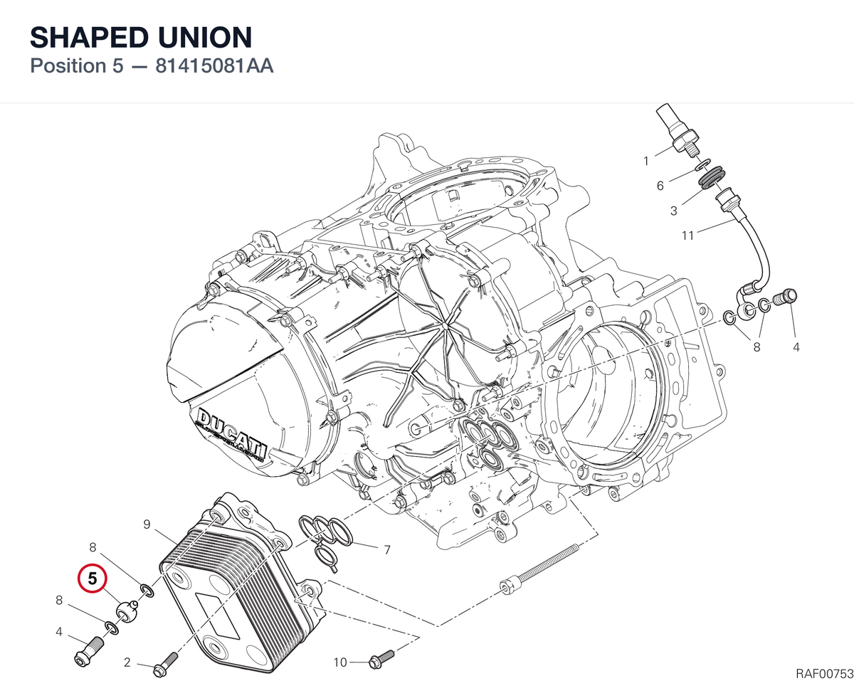 SHAPED UNION 81415081AA diagram position