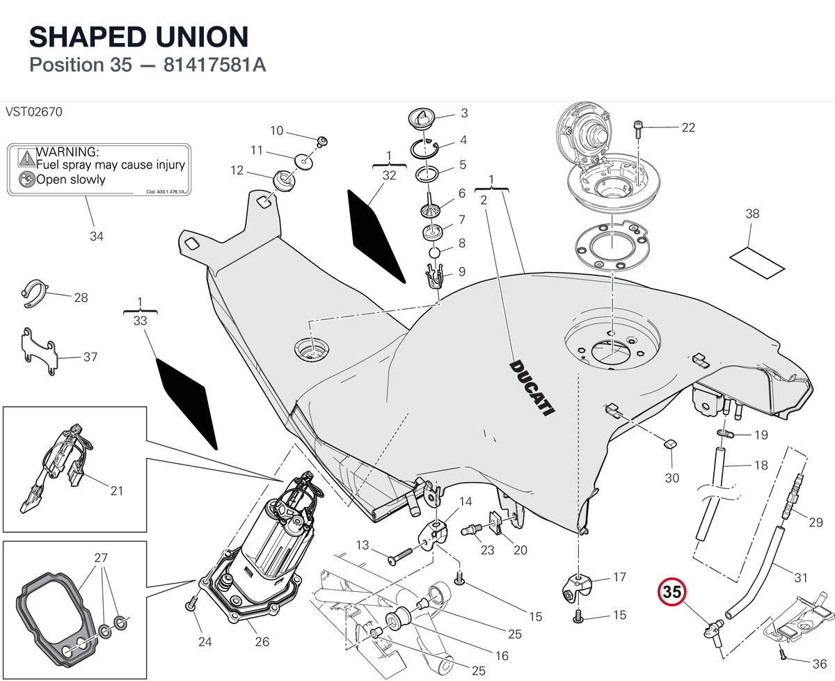SHAPED UNION 81417581A diagram position