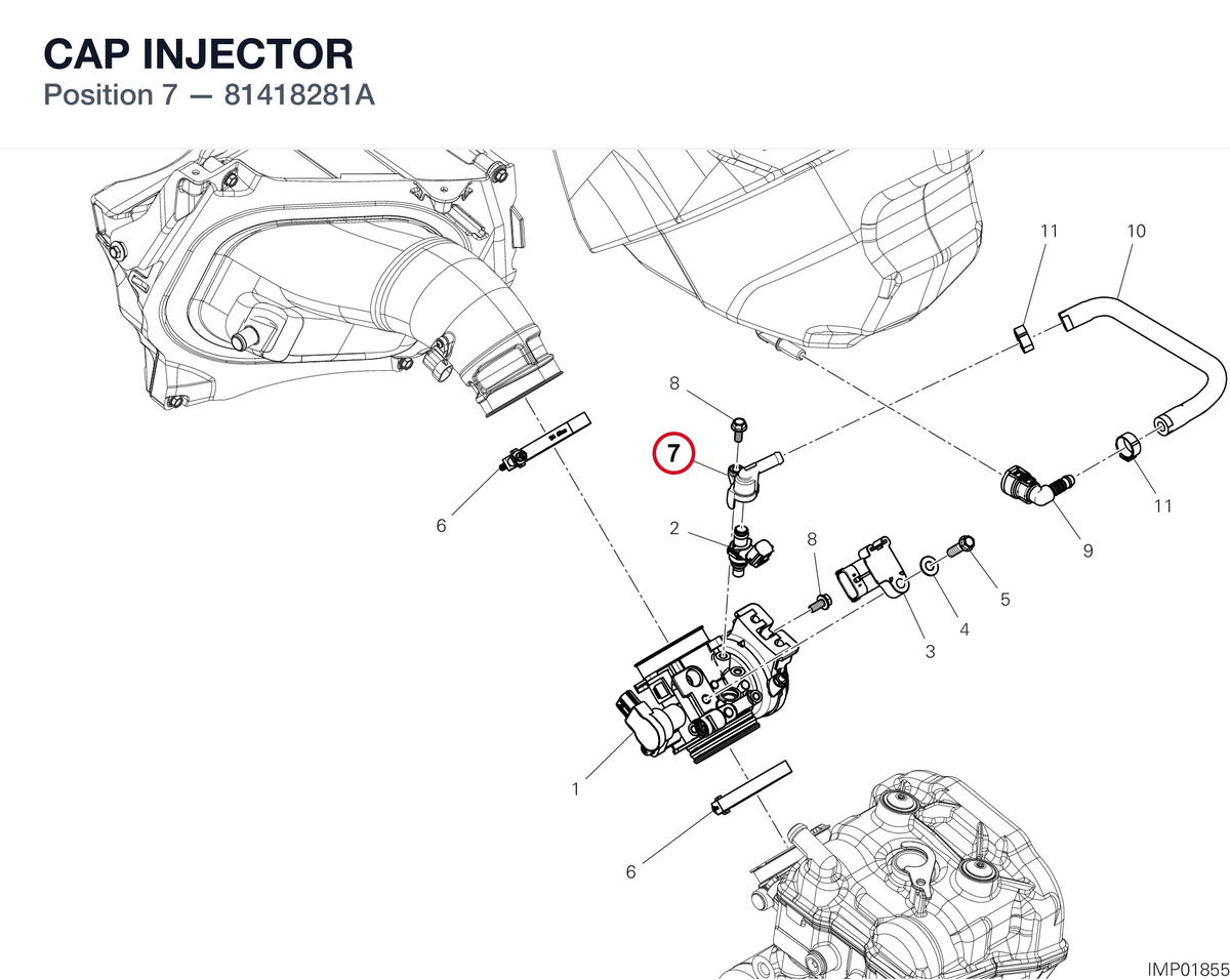 CAP INJECTOR 81418281A diagram position