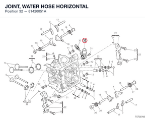 JOINT, WATER HOSE HORIZONTAL 81420051A diagram position