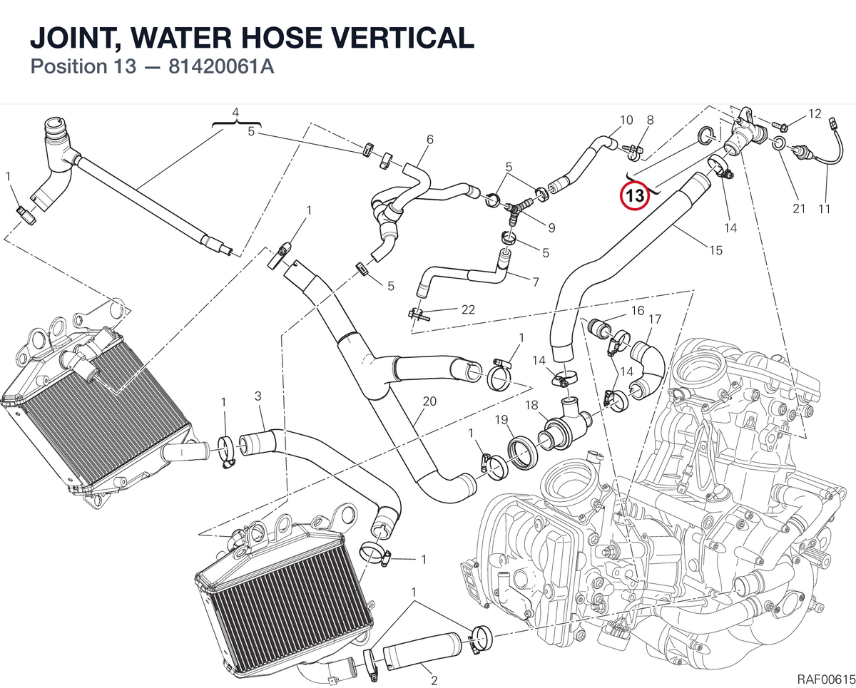 JOINT, WATER HOSE VERTICAL 81420061A diagram position