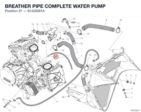 BREATHER PIPE COMPLETE WATER PUMP 81420081A diagram position
