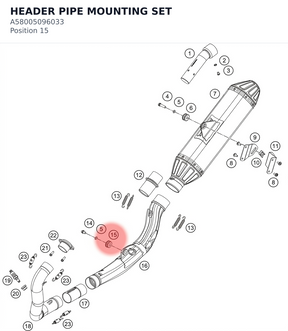Diagram preview: HEADER PIPE MOUNTING SET (A58005096033)