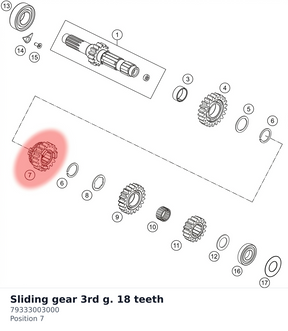 Diagram preview: Sliding gear 3rd g. 18 teeth (79333003000)