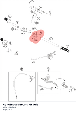 Diagram preview: Handlebar mount kit left (93801844244)