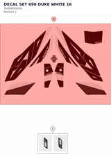 Diagram preview: DECAL SET 690 DUKE WHITE 16 (76008099500)