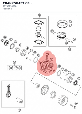 Diagram preview: CRANKSHAFT CPL. (77730118000)