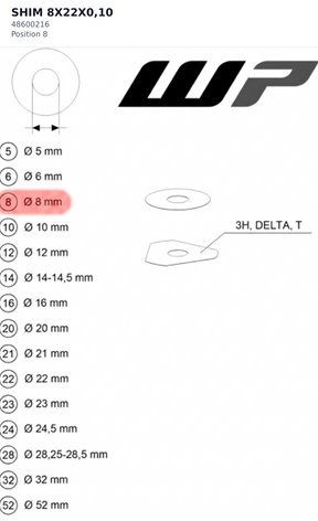 Diagram preview: SHIM 8X22X0,10 (48600216)