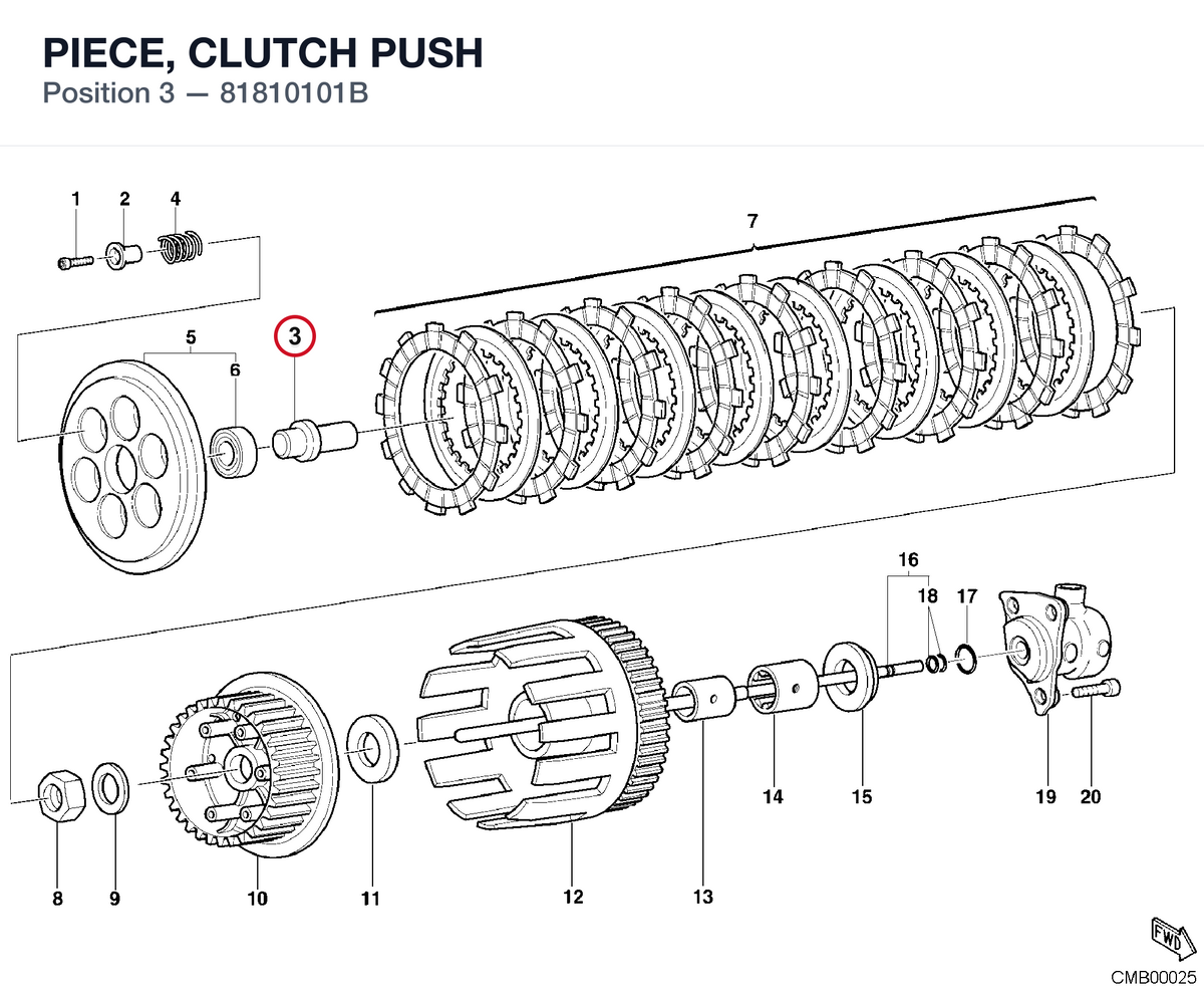 PIECE, CLUTCH PUSH 81810101B diagram position