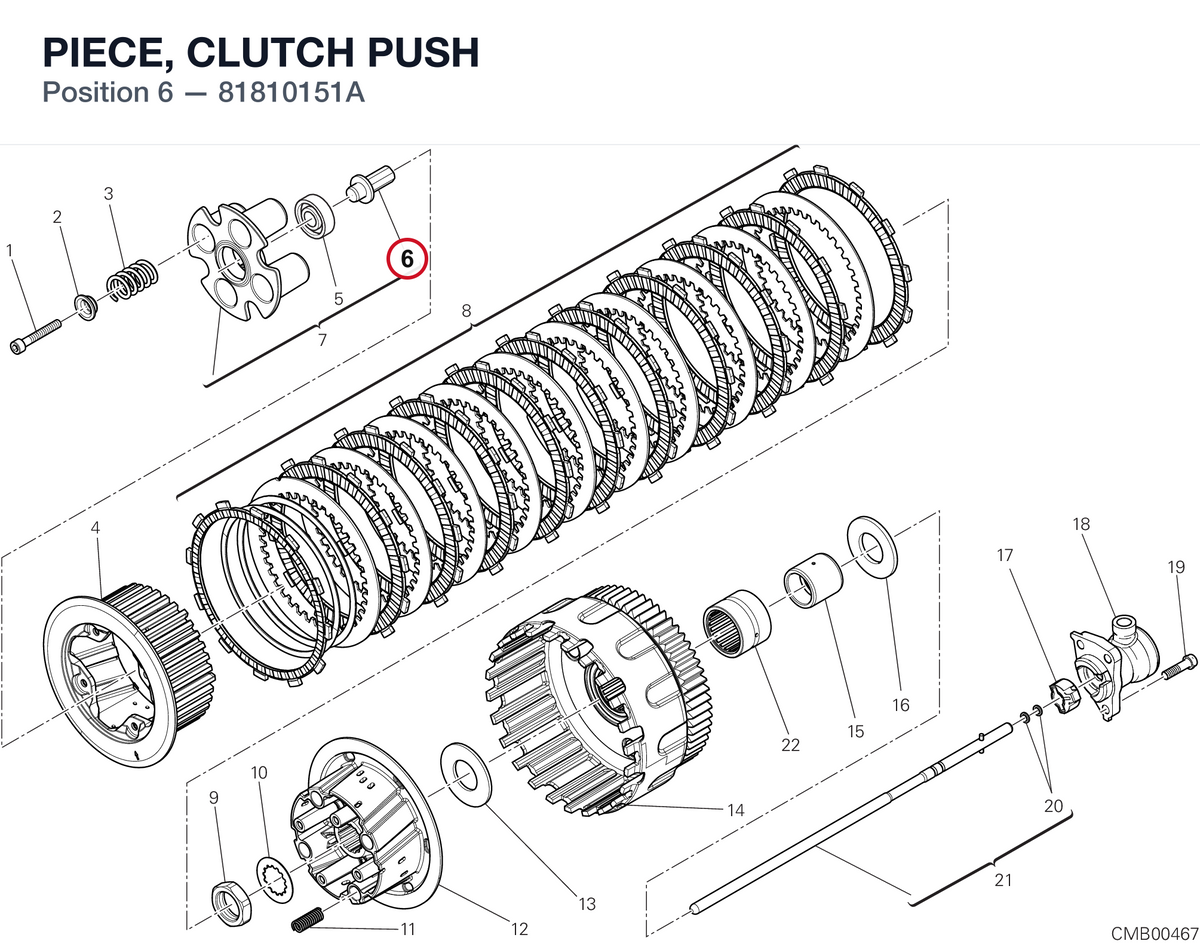 PIECE, CLUTCH PUSH 81810151A diagram position