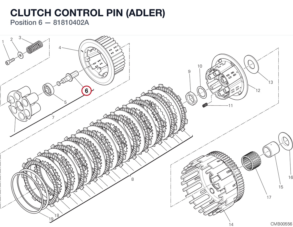 CLUTCH CONTROL PIN (ADLER) 81810402A diagram position