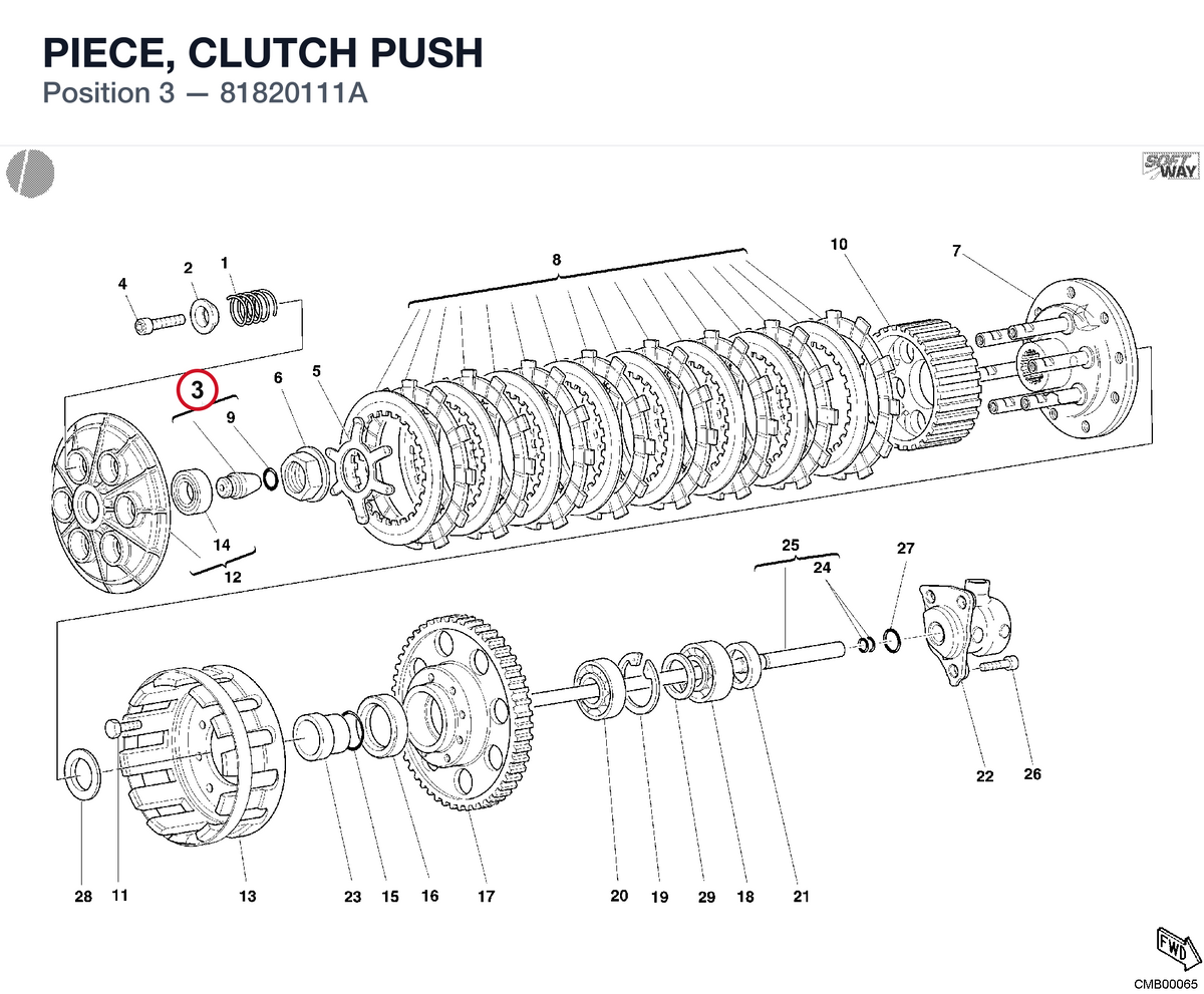 PIECE, CLUTCH PUSH 81820111A diagram position