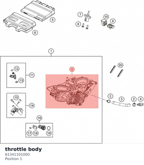 Diagram preview: throttle body (61341101000)