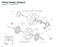 FRONT WHEEL SPINDLE 81910171B diagram position