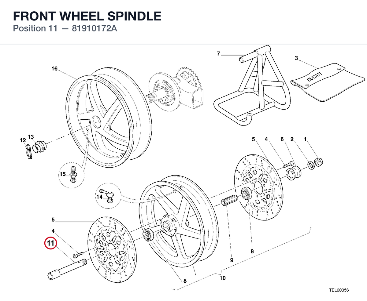 FRONT WHEEL SPINDLE
