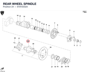REAR WHEEL SPINDLE 81910332A diagram position