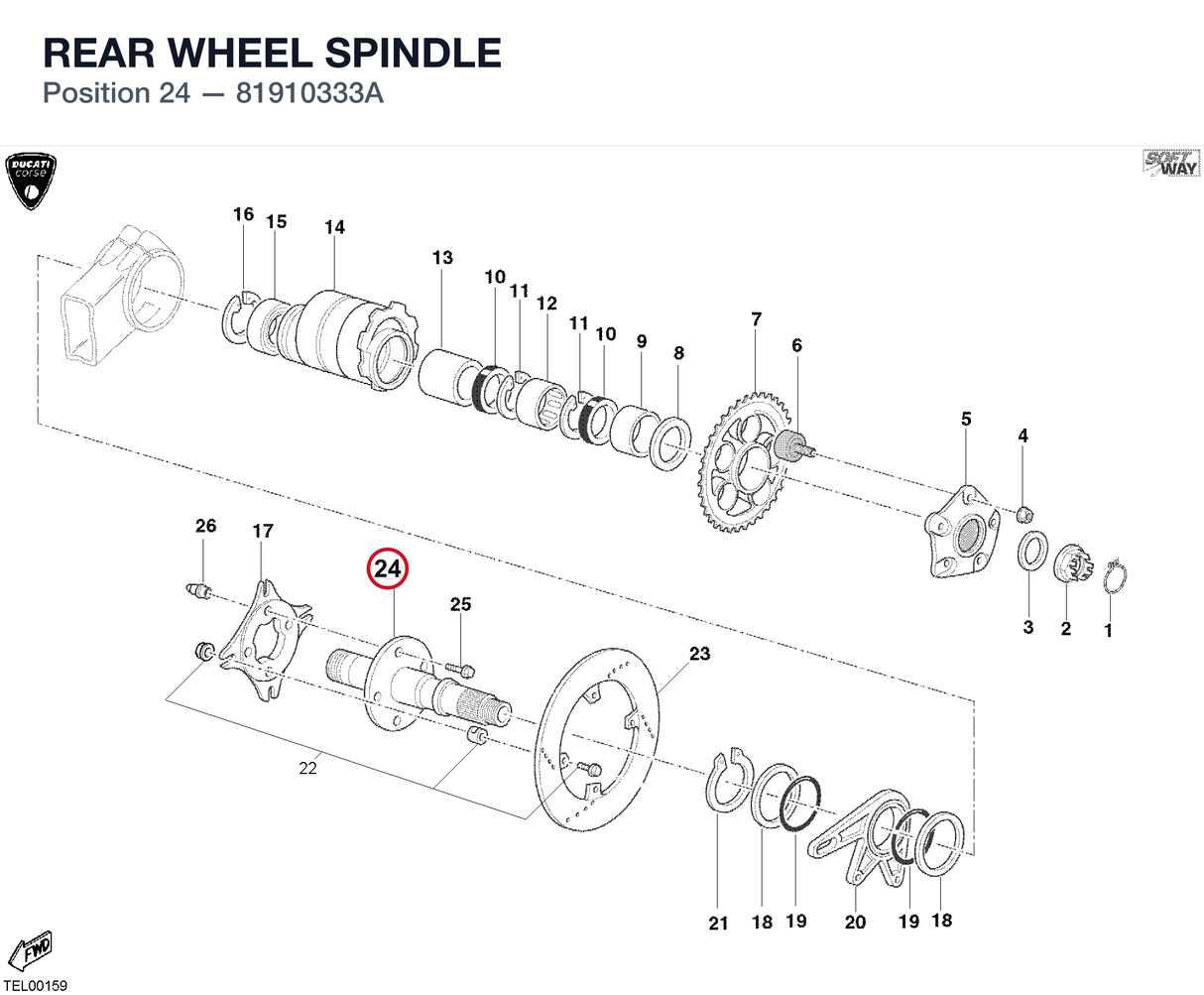 REAR WHEEL SPINDLE