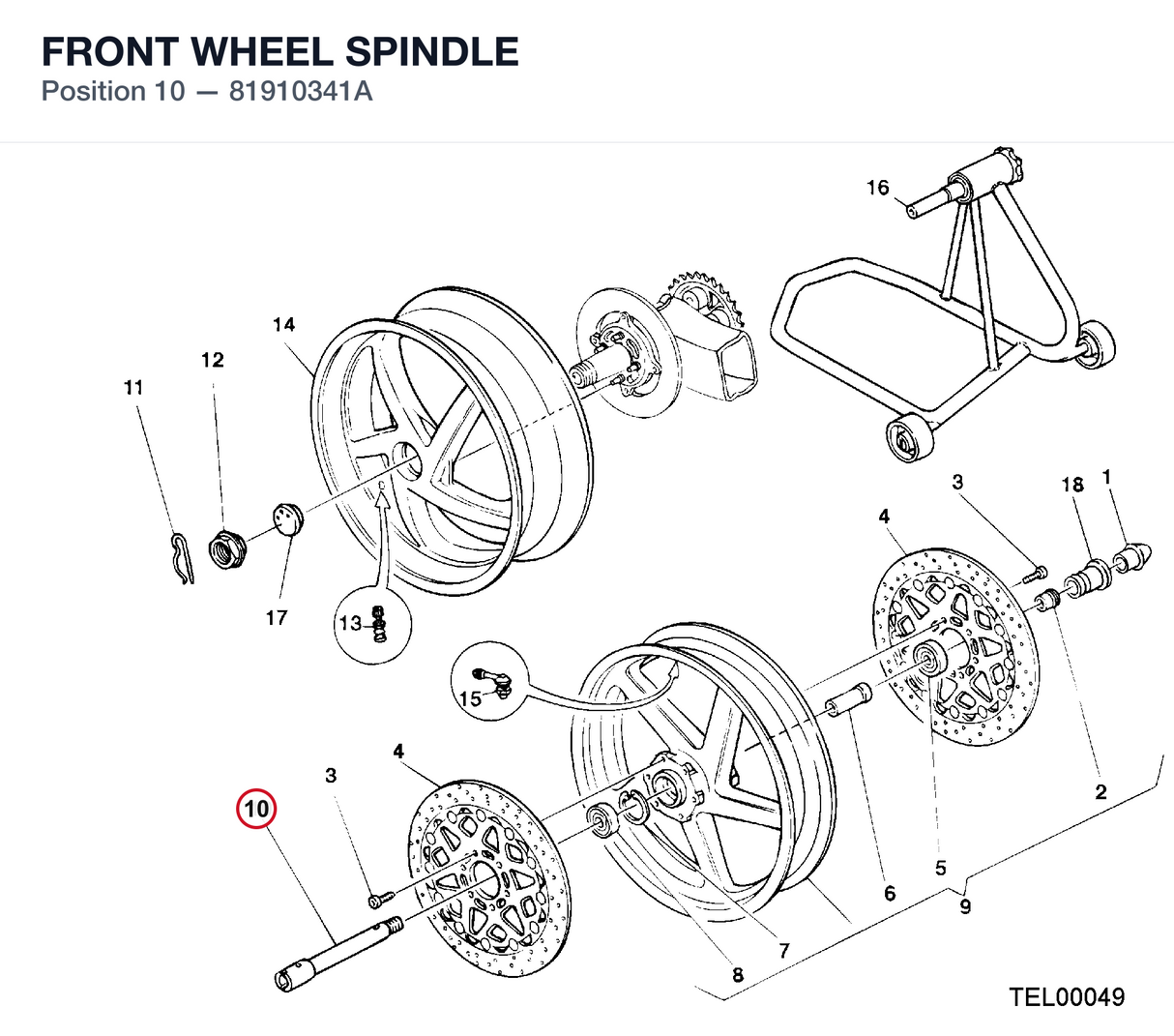 FRONT WHEEL SPINDLE