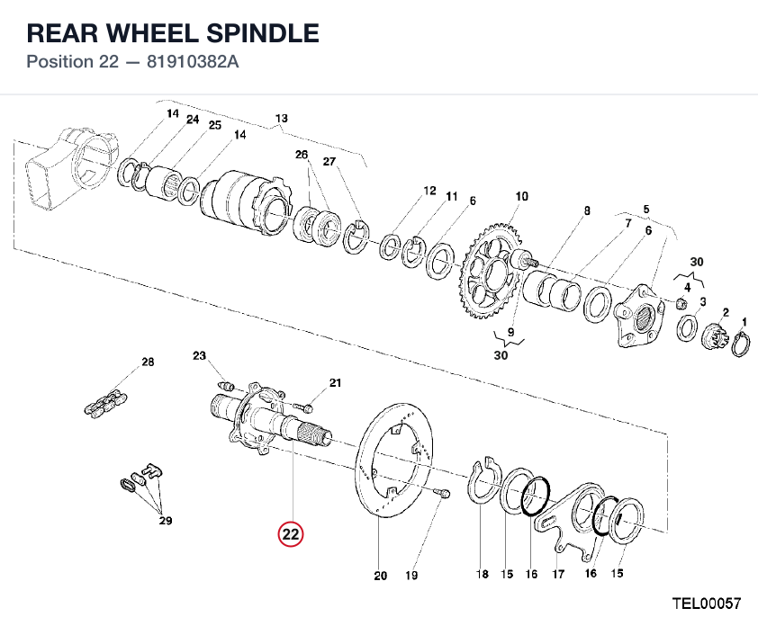 REAR WHEEL SPINDLE