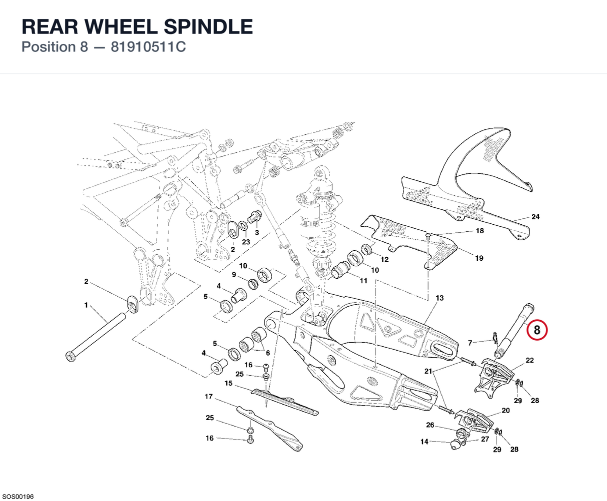 REAR WHEEL SPINDLE