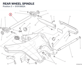 REAR WHEEL SPINDLE 81910662A diagram position