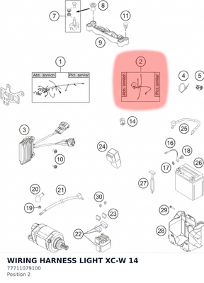 Diagram preview: WIRING HARNESS LIGHT XC-W 14 (77711079100)