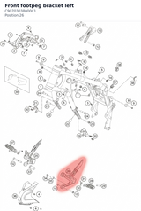 Diagram preview: Front footpeg bracket left (C90703038000C1)