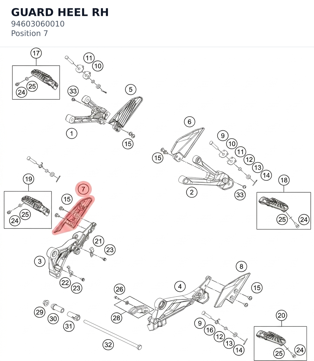 Diagram preview: GUARD HEEL RH (94603060010)