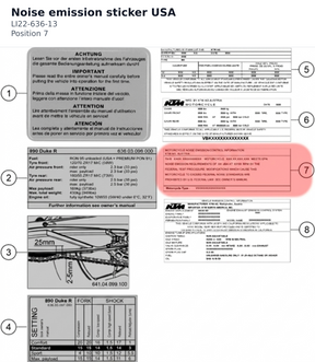 Diagram preview: Noise emission sticker USA (LI22-636-13)