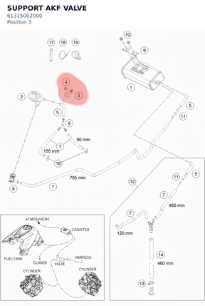 Diagram preview: SUPPORT AKF VALVE (61315002000)