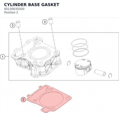 Diagram preview: CYLINDER BASE GASKET (90130035000)