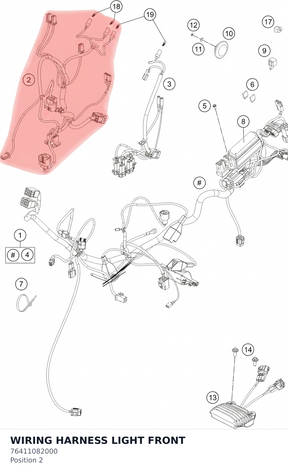 Diagram preview: WIRING HARNESS LIGHT FRONT (76411082000)