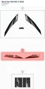 Diagram preview: Decal Set 350 EXC-F 2018 (79608198005)