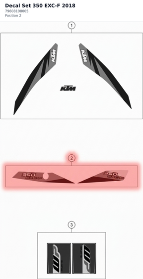 Diagram preview: Decal Set 350 EXC-F 2018 (79608198005)