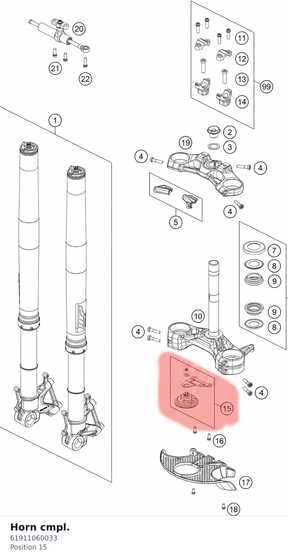Diagram preview: Horn cmpl. (61911060033)