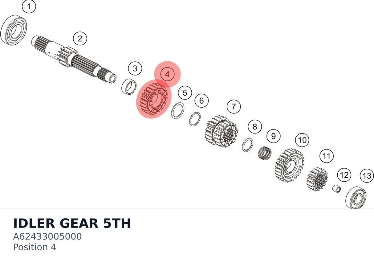 Diagram preview: IDLER GEAR 5TH (A62433005000)
