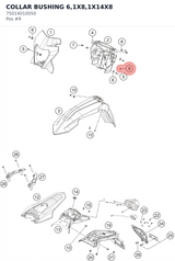 Diagram preview: COLLAR BUSHING 6,1X8,1X14X8 (75014010050)