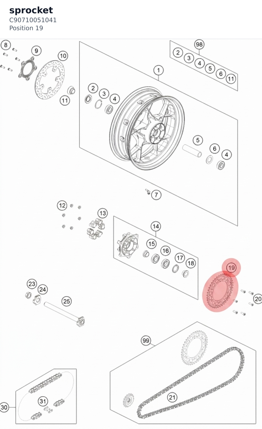 Diagram preview: sprocket (C90710051041)